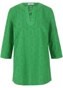 Peter Hahn - Lange blouse met 3/4-mouwen, groen, Maat 36, katoen