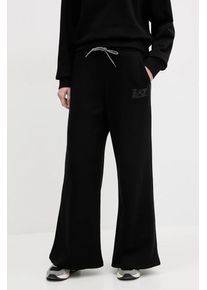 EA7 Emporio Armani pantaloni de trening femei, culoarea negru, cu imprimeu, AF12473.7W000106