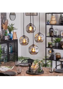 hofstein Ripoll Hanglamp, Kogellampje, Cluster hanglamp Rookkleurig, 4-lichts