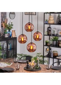 hofstein Ripoll Hanglamp, Kogellampje, Cluster hanglamp Koperkleurig, 4-lichts
