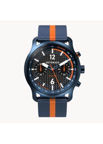 deTomaso Men's Watch - Dark Blue - Chronograph, case made of surgical steel, sapphire-hardened mineral glass, Plastic Strap, 42mm diameter, Japanese quartz