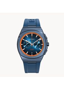 deTomaso Men's Watch - Dark Blue - Chronograph, case made of surgical steel, sapphire-hardened mineral glass, reTPu Strap, 42mm diameter, Japanese Meca-quartz