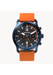 deTomaso Men's Watch - Dark Blue - Chronograph, case made of surgical steel, sapphire-hardened mineral glass, Plastic Strap, 42mm diameter, Japanese quartz