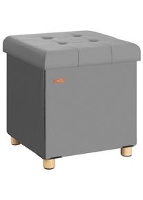 Casaria Poef Antraciet Fluweel 42x38x38cm inklapbaar