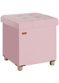 Casaria Poef Roze Fluweel 42x38x38cm inklapbaar