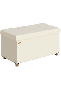 Casaria Opbergbank Beige Fluweel 76x38x42cm opvouwbaar