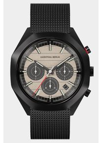 Men's Chronograph Watch - Black Brown - Surgical Steel Case, Sapphire Glass, Mesh Strap - Date Display - 42mm , Quartz Movement by Miyota - Lilienthal