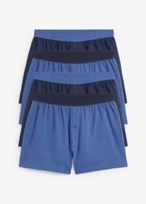 Ledigt skurna jerseyboxershorts (4-pack) - blå - storlek 8 (XXL) - bonprix