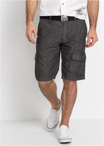 Cargoshorts av ren bomull Loose Fit - svart - storlek 50 - bonprix