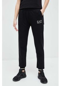 EA7 Emporio Armani pantaloni de trening culoarea negru, cu imprimeu
