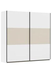 Rauch Möbel Schwebetürenschrank , Weiß, Champagner , Metall , 2 Fächer , 218x210x59 cm , Blauer Engel, Goldenes M, Made in Germany , in verschiedenen Größen erhältlich , Schlafzimmer, Komplette Schlafzimmer und Serien, Schlafzimmerserien