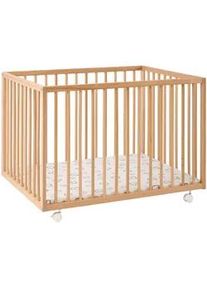 My Baby Lou Laufgitter , Naturfarben , Holz, Kunststoff , Buche , Hartholz , 75x68x100 cm , gepolsterter Boden, höhenverstellbar, schadstoffgeprüft , Baby & Kindermöbel, Babyzimmer, Laufgitter