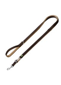 Hunter neopreen riem, bruin/karamel 200 cm lang, 15 mm breed hond