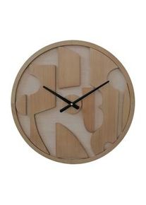 Rebecca Mobili Orologio a Muro Tondo Marrone con Quadrante Intagliato