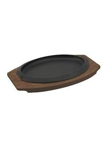 ILSA Piatto a servire ovale in ghisa Basic con vassoio in legno cm 28x19