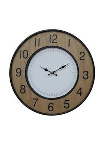 Rebecca Mobili Orologio Parete Vintage Bianco Marrone Nero Mdf Metallo Analogico