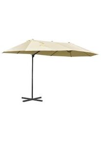 Giordanoshop Ombrellone da Giardino Doppio 440x270x250 cm in Acciaio e Poliestere Crema