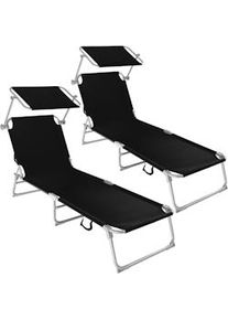 TecTake 2 tumbonas con 4 posiciones - negro - 400683