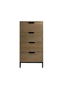 Rebecca Mobili Cassettiera Moderna con 3 Cassetti intagliati Legno Metallo
