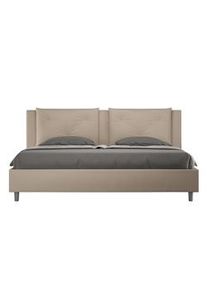 Letto con rete imbottito 200x200 similpelle tortora Appia