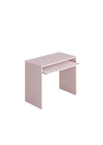 Dmora Scrivania Dayton, Scrittoio per ufficio con ripiano, Tavolo da studio porta PC da ufficio o cameretta, Tavolo da studio, 90x54h79 cm, Rosa