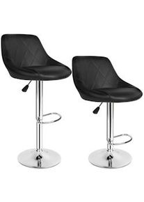 TecTake 2 sgabelli da bar Waldemar, in similpelle - nero - 401570