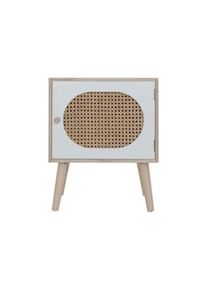 Rebecca Mobili Comodino Scandinavo in Legno con 1 Anta Bianco Marrone Salvaspazio
