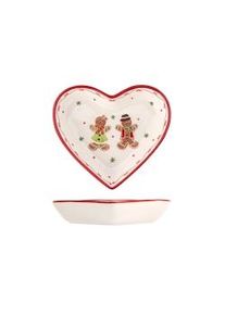 Piatto cuore ginferbread in ceramica decorata cm 21,5.