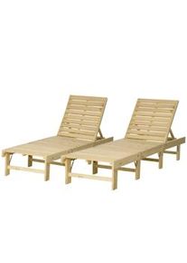 Outsunny Set 2 Sdraio da Giardino Pieghevoli con Schienale Regolabile