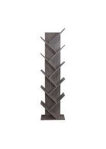 Rebecca Mobili Libreria Scaffale 10 Ripiani Mdf Grigio Sbiancato 160x44,5x22