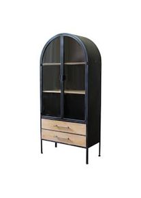 Bob Gardens Vetrina Industrial con due cassetti in Acciaio cm 180x64x82 - HAND Antracite
