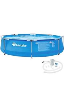 TecTake Piscina rotonda con telaio in acciaio e pompa filtraggio Ø 300 x 76 cm - blu - 402895