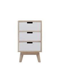 Rebecca Mobili Comodino 3 Cassetti Legno Bianco Contemporaneo 60x35x27