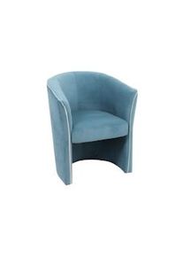 CASA COLLECTION poltrona luna in velluto, 68x60x74 cm, ottanio e azzurro