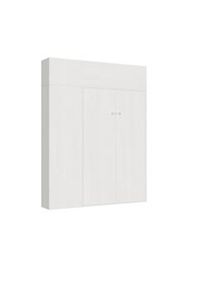 Itamoby Letto matrimoniale francese a scomparsa 140 verticale Kentaro con colonna e pensili Bianco Frassino