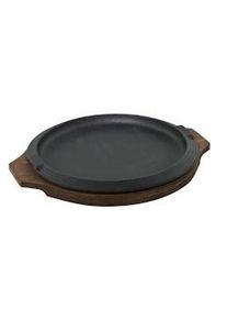 ILSA Piatto a servire tondo in ghisa Basic con vassoio in legno Ø cm 31