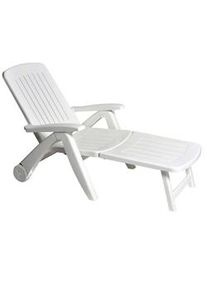 Bob Gardens Sdraio mare Prendisole con ruote in Plastica cm 190x72x60 - PHILIP Bianco