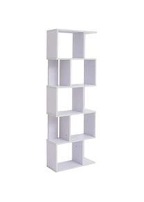 Rebecca Mobili Scaffale Libreria 5 Ripiani Legno Bianco Design 172,5x60x24,5