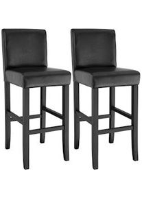 TecTake Taburete alto de polipiel negro - 403510