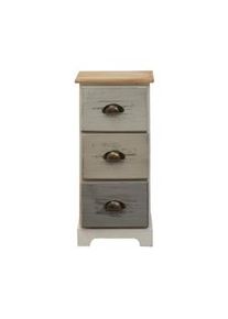 Rebecca Mobili Comodini 3 Cassetti legno Chiaro Bianco Beige Grigio 62x29x25