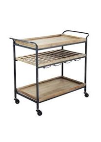Bob Gardens Carrello Portavivande con ruote in Metallo cm 88x43x77 - HERBIE Nero