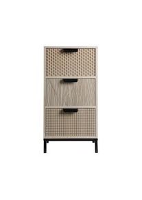 Rebecca Mobili Comodino Stile Industrial in Legno e Metallo con 3 Cassetti