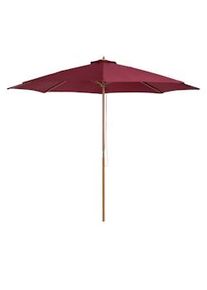 Giordanoshop Ombrellone da Giardino in Bambù Ø3x2.5m con Doppio Tetto Rosso