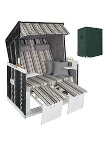 TecTake Cesta-sdraio con cuscini, regolabile, con involucro protettivo incluso - nero/grigio/marrone - 403909