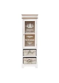 Rebecca Mobili Mobile Vetrinetta Legno Bianco 1 Anta 1 Cassetto Shabby 102x32x27