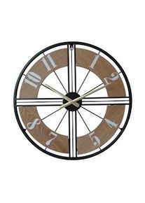 Rebecca Mobili Orologio da Parete Decorativo Orologi Tondi Mdf Metallo Nero Marrone 50 cm