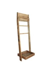 Bob Gardens Scaffale da bagno stendino in Pino riciclato cm 62x45x175 - RANDELL Marrone