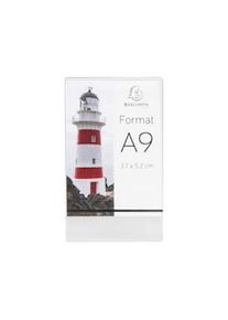 Exacompta Segnaposto da tavolo per formato A9 verticale, cod. 89058HD in PMMA (acrilico) trasparente, resistente ai raggi UV. Confezione da 20 pz.
