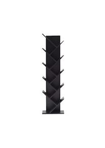 Rebecca Mobili Scaffale Libreria 10 Mensole Legno Nero Stile Moderno 160x44,5x22