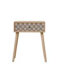 Rebecca Mobili Comodino 1 Cassetto Scandinavo Legno Chiaro Grigio 57x45x30